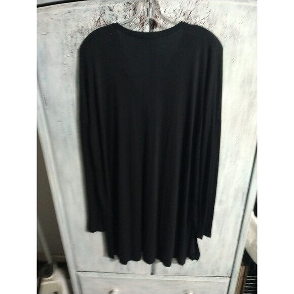 Vince Tunic Long Sleeve Keyhole Top Black Medium Designer Comfy Classic - Picture 6 of 9